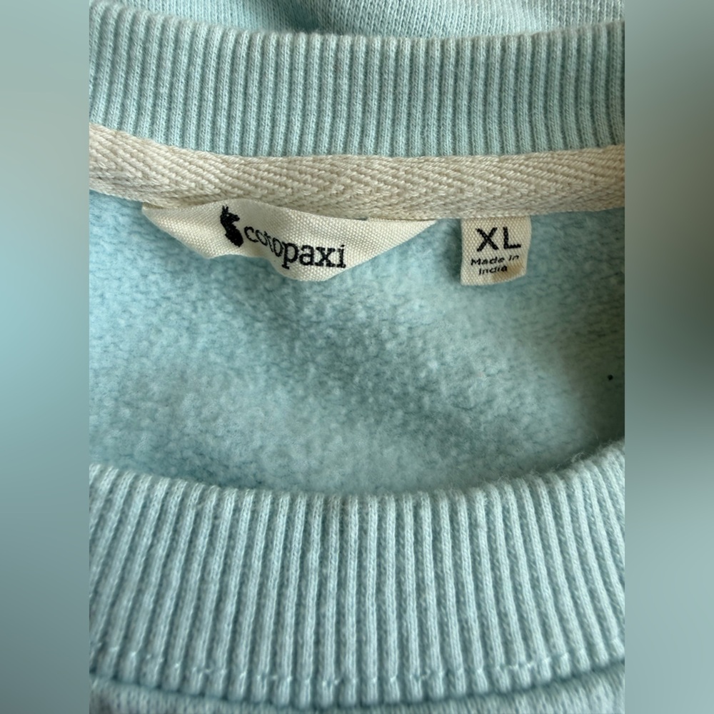 Cotopaxi Women's Do Good Crew Sweatshirt Ice Blue Organic Cotton Blend XLarge - Picture 6 of 9
